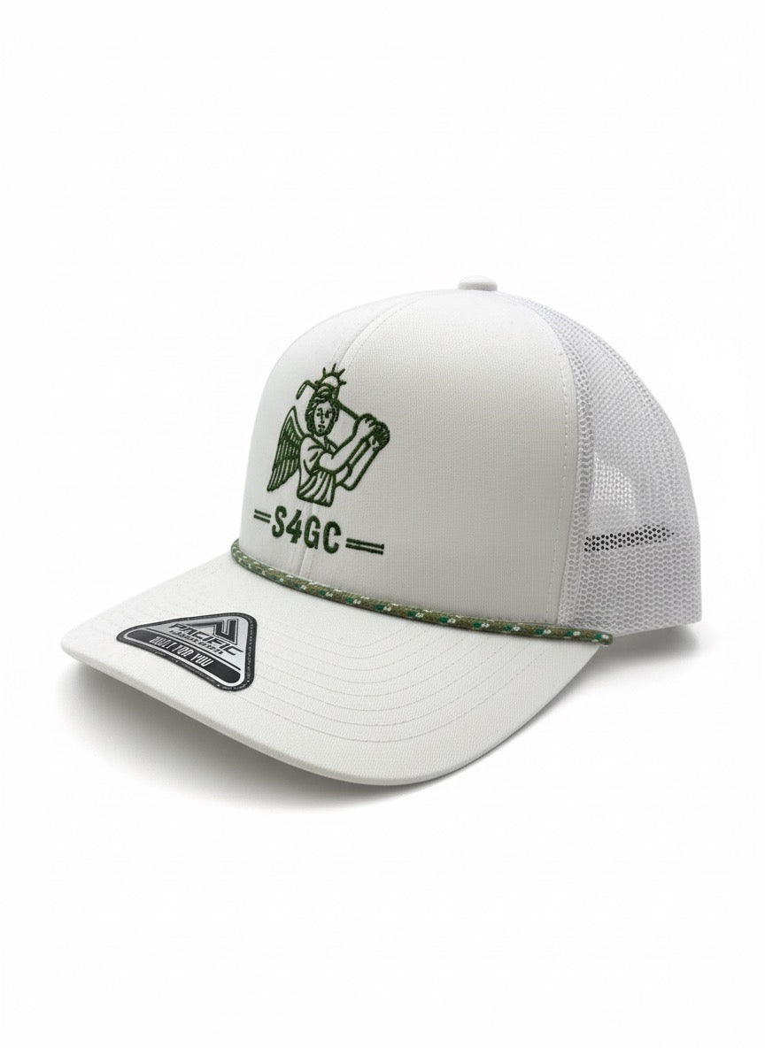 Green Angel Embroidered Rope Hat