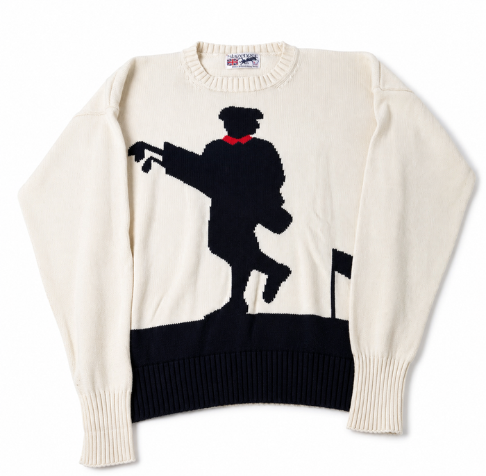 Vintage 1980s Slazenger Cream Golfer Knit Sweater — Large