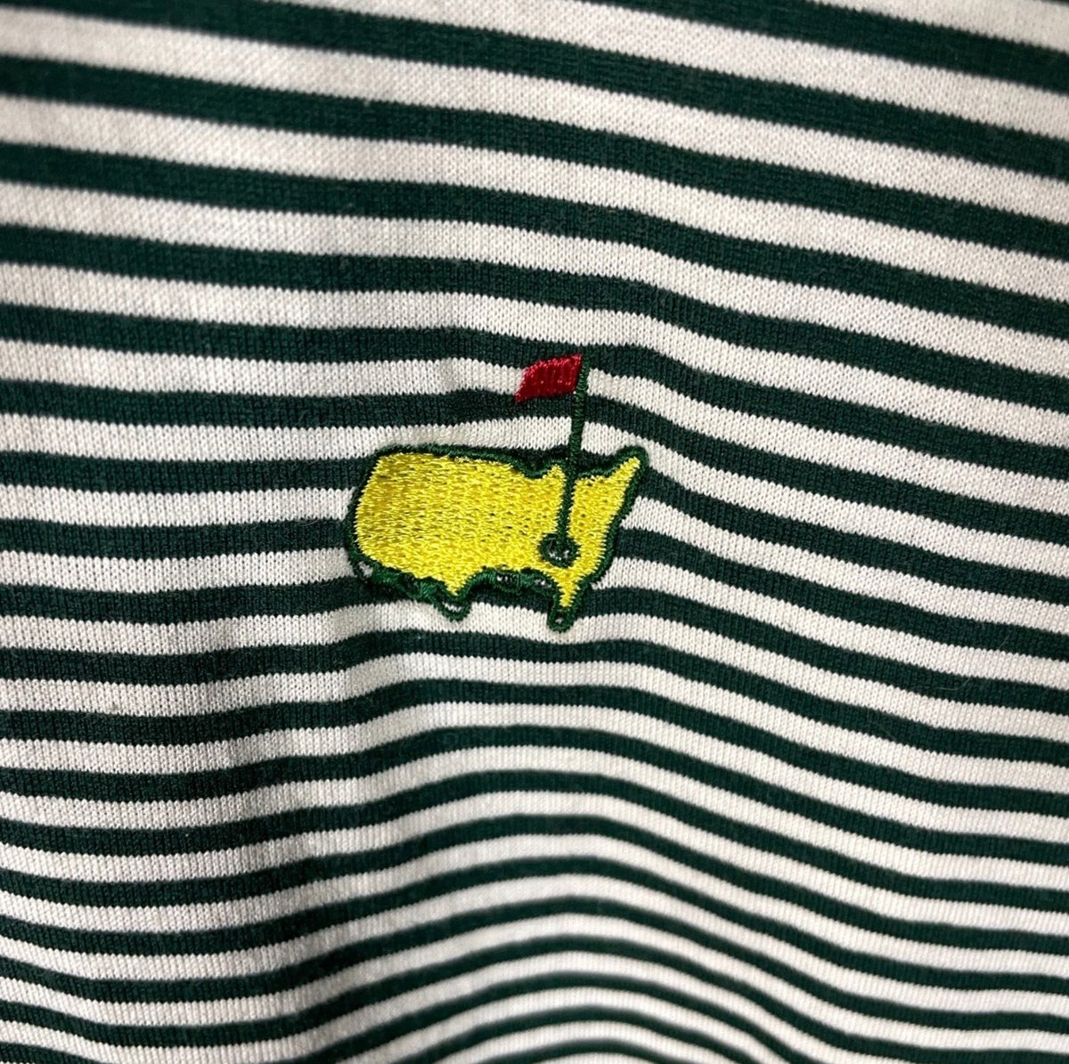 Vintage Augusta National Masters Green Striped Cotton Polo — XL