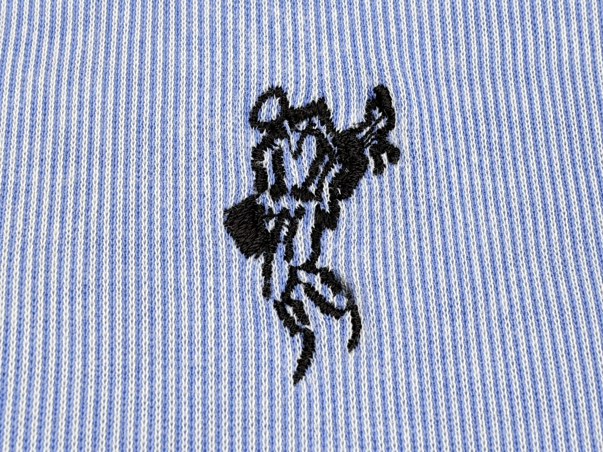 Vintage Made-in-USA Ashworth Blue Ribbed Golf Polo — Large