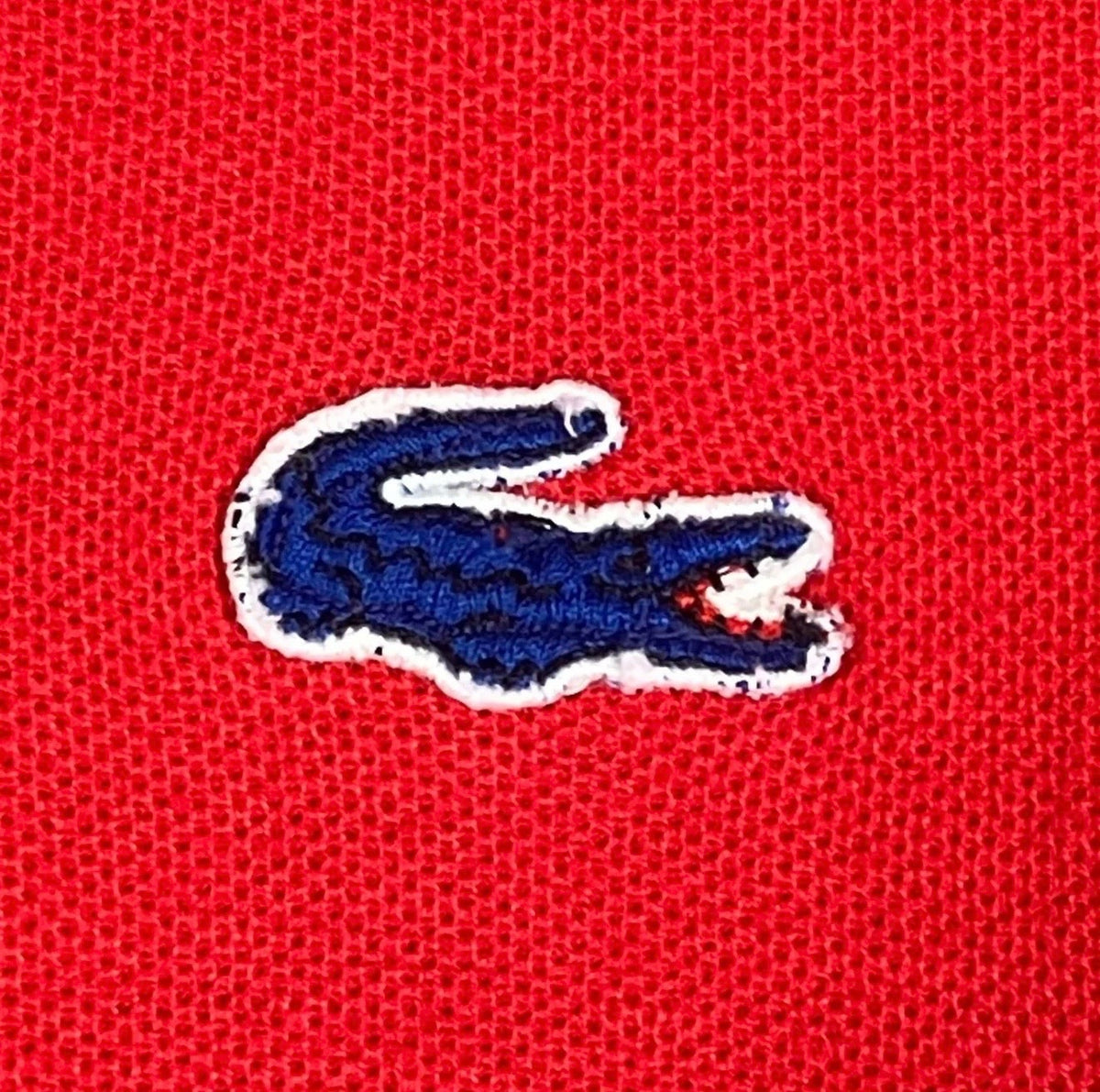 Vintage 1970s IZOD Lacoste Red Long-Sleeve Pique Polo — Medium