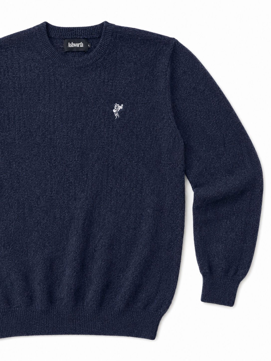 Vintage 1990s Ashworth Blue Wool-Angora Golf Sweater — Large
