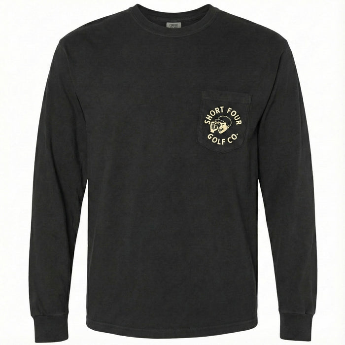 Range Finder Long Sleeve Pocket Tee in Black