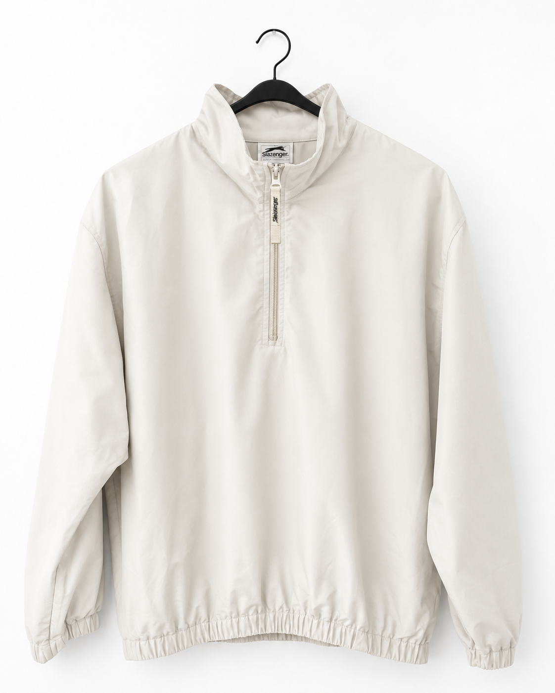 Vintage 1990s Women's Slazenger Cream Quarter-Zip Golf Pullover — Medium