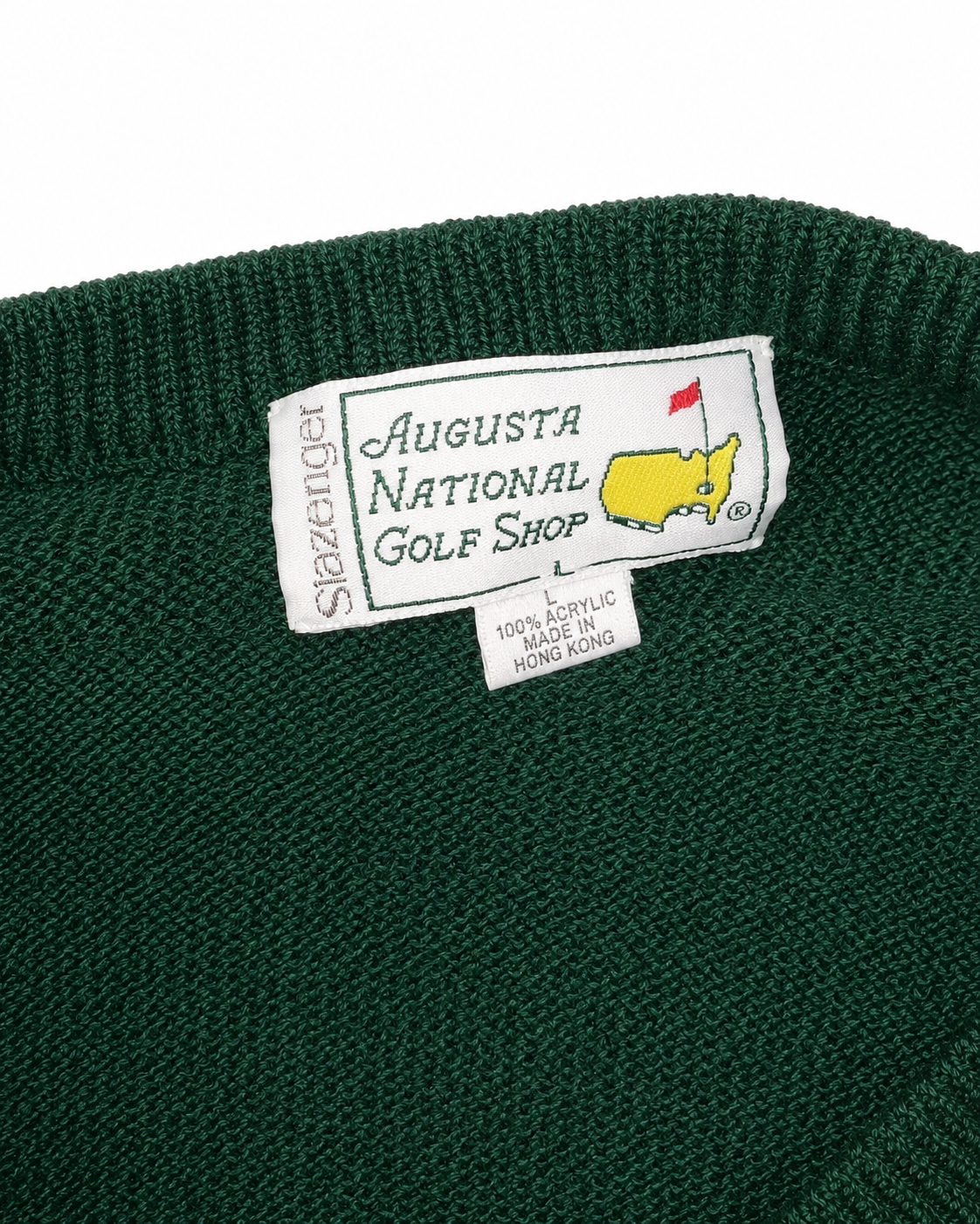 Vintage Slazenger Masters Green V-Neck Sweater — Large
