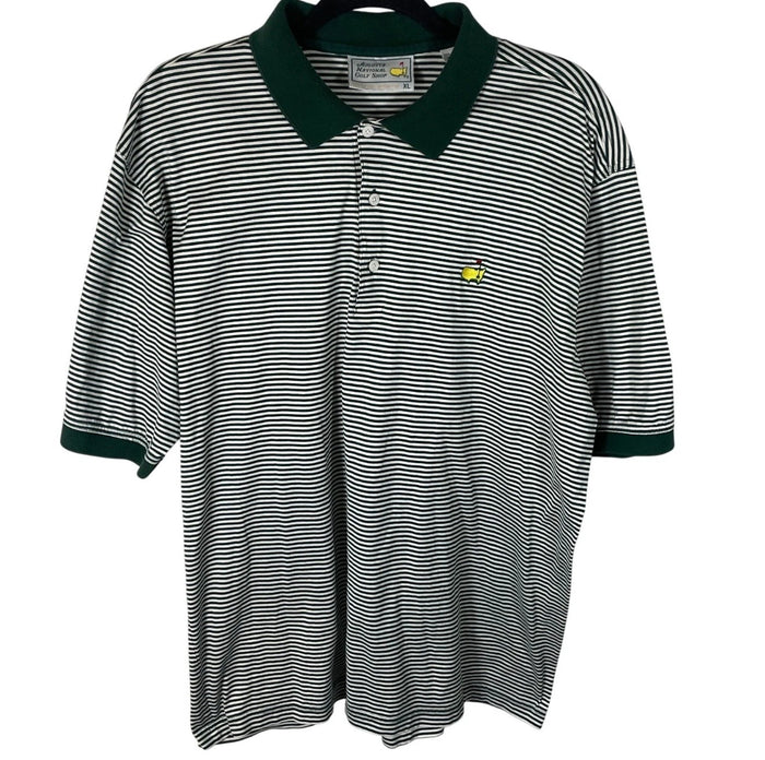 Vintage Augusta National Masters Green Striped Cotton Polo — XL