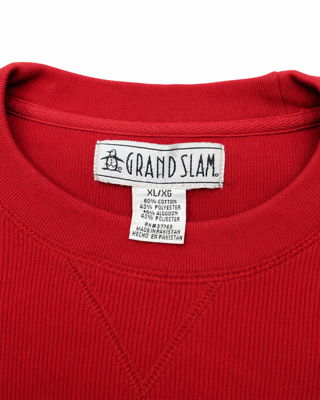 Vintage Made-in-USA Munsingwear Red Argyle Elbow-Patch Sweater — XL