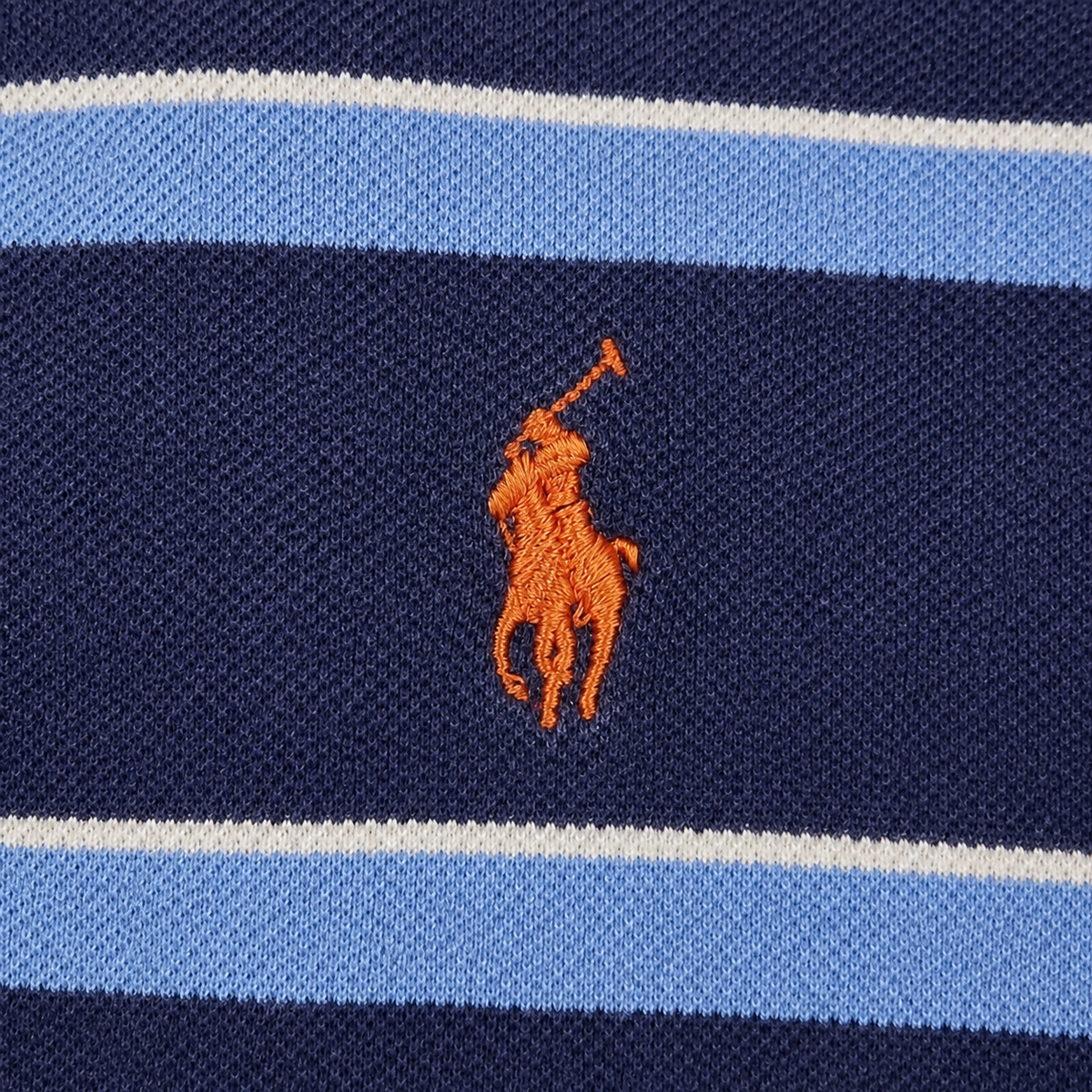Vintage Polo Ralph Lauren Blue & White Striped Polo — Medium