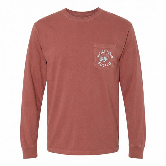 Range Finder Long Sleeve Pocket Tee - Brick
