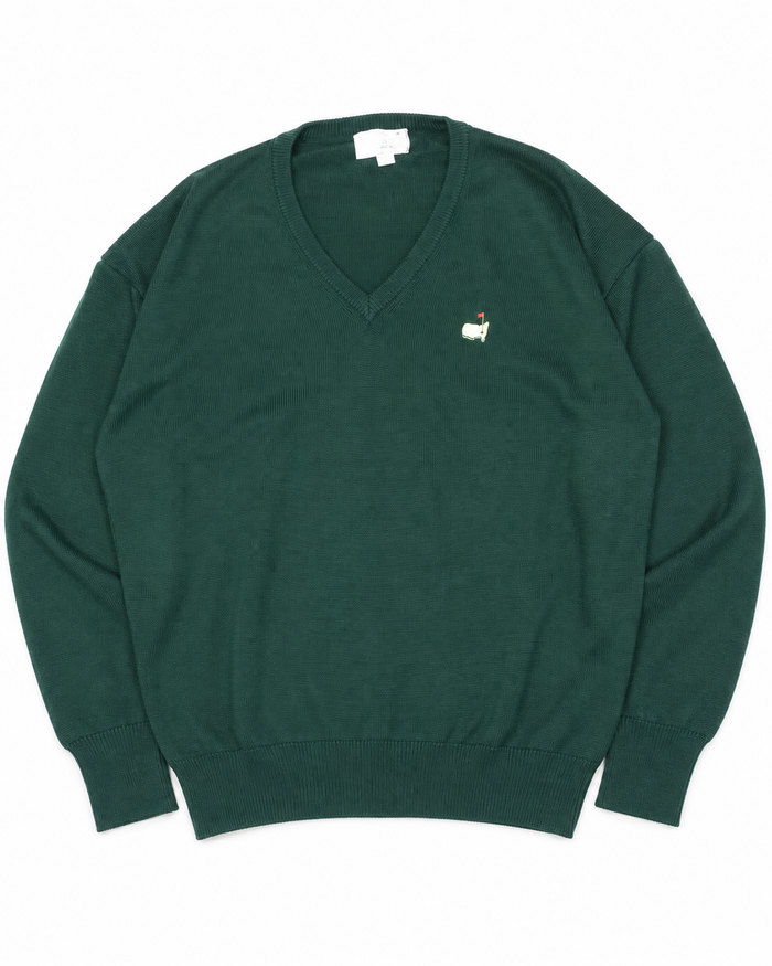 Vintage Slazenger Masters Green V-Neck Sweater — Large