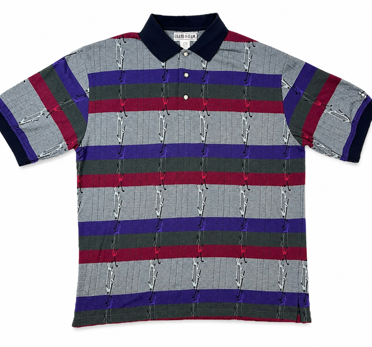 Vintage 1990s Munsingwear Grand Slam Geometric Golf Polo — Large