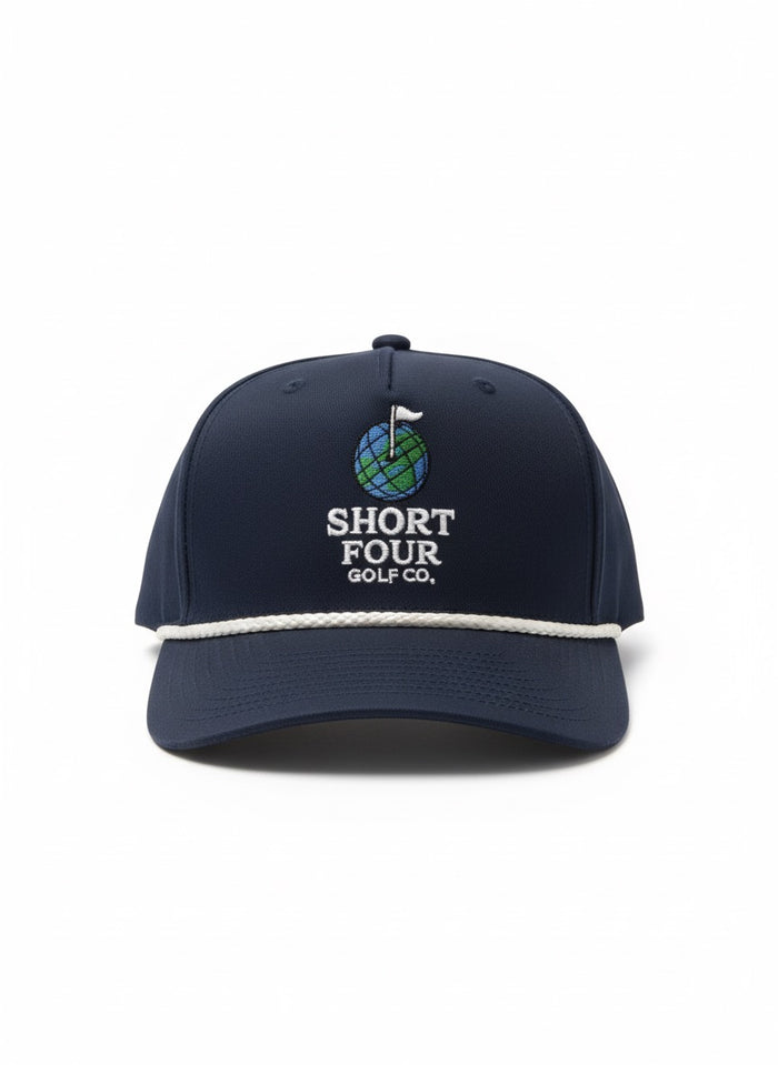Retro Globe Embroidered Rope Hat