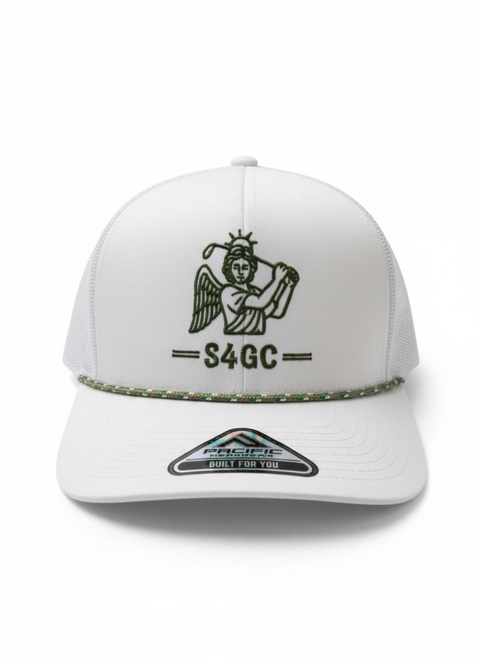Green Angel Embroidered Rope Hat